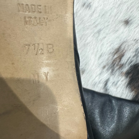 Vintage tall black leather heeled boots size 7.5 made in Italy 🇮🇹 - Picture 5 of 5